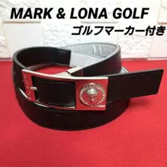 【美品】MARK & LONA GOLF ベルト リバーシブル マーカー付き