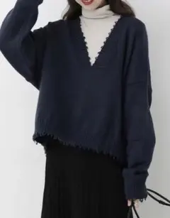 SHEIN honeyspot vネック セーター ネイビー