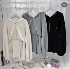 bubbles Pleats sweat set up ブラック　黒のサムネイル