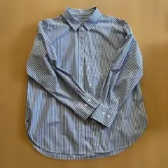 GU ストライプ柄 長袖シャツ ブルー×ホワイト