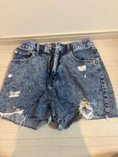 WEGO デニムショートパンツ Mサイズ クラッシュ加工のサムネイル
