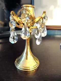 ★クリスマスに★美品　煌めくクリスタル装飾付きキャンドルホルダー