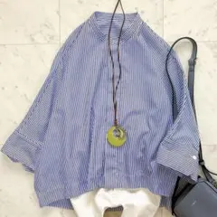 美品【大きいサイズ42】マレーラ Max Mara パームツリー刺繍ブラウス
