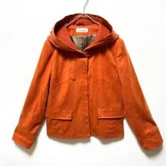 LOOKLOW フード付ジャケット 異素材ドッキング ポケット 袖折り返し 秋冬