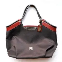 【美品】PELLE BORSA ペレボルサ 高密度ナイロントートバッグ 茶色