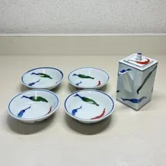 源右衛門窯 染錦胡椒絵 醤油差し 小皿4客セットのサムネイル