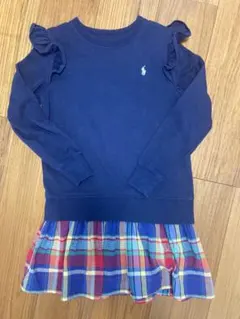 Polo Ralph Lauren ネイビー ワンピース フリル袖
