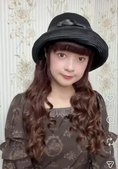 新品未使用　しまむら　青木美沙子　NINA'S リボン　ハット　ブラックのサムネイル
