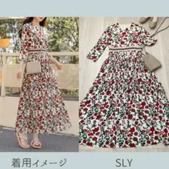 【セール中】 SLY 花柄ロングワンピース レトロ ヴィンテージ風 サイズ1