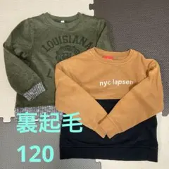 裏起毛トレーナー　2枚　120