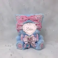 ぬい服 10~13cm おすわり ねこ 猫耳 ブルー ピンク