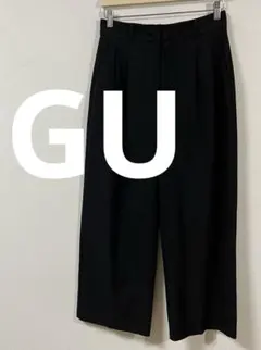 ジーユー　GU タックワイドパンツ　丈標準　Lサイズ　ブラック　美品　スラックス