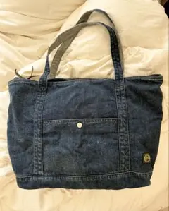 淡色デニム トートバッグ スーツケース対応 ストーンバイオウォッシュ加工