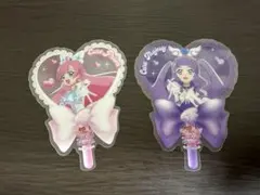 うちわ型クリアカード　キュアプリズム&キュアマジェスティ