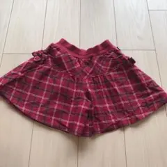 ショートパンツ キュロット スカート 赤と白と緑などのチェック
