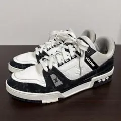 ルイヴィトン LVトレイナーライン モノグラム デニム レザー スニーカー 9