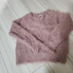 earth music&ecology ファー素材 ピンク セーター