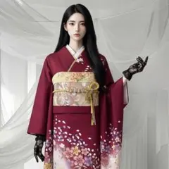 振袖フルセット(7点)・成人式・辻が花・金彩・箔・ガード加工済み・桜
