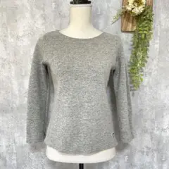 【NAPPALM】 ナップパーム 綿混 毛35% ボートネック 無地 グレー