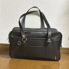 【匿名配送】イーストボーイ スクールバッグ 肩掛け 女神刺繍 合皮 濃茶