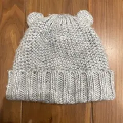 ZARA ニット帽子　クマさん　耳付き　グレー