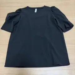 JUNOAH パフスリーブ 半袖 カットソー ブラック M