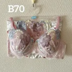 新品 Pan Cute ブラジャー ショーツ セット B70 M 刺繍 ピンク