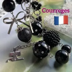 良品【Courreges✤大人可愛いブラック】ヴィンテージネックレス クレージュ
