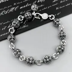 【SALE❕在庫あり】ブレスレット　チェーン　クロスボール　ストリート　男女