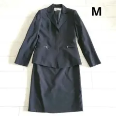 レディーススーツ　ブラック　スカートスーツ　Mサイズ