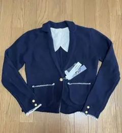 ネイビー ウールカーディガン 新品