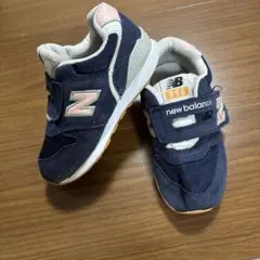 new balance 996 ネイビー・ピンク ベルト付きスニーカー