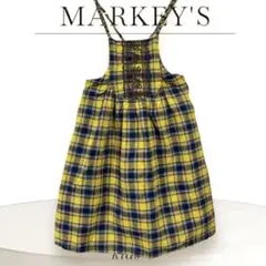 MARKEY'S ジャンバースカート イエロー・ブルー チェック柄