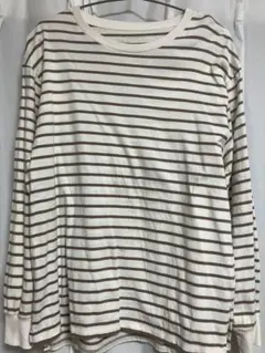 GLOBAL WORK 袖ふわ長袖ボーダーTシャツ Lサイズ