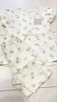 新品 ベビー 女の子 半袖 パジャマ ズボン 90cm 綿100% 薄手