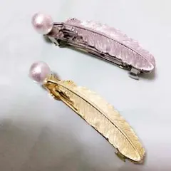 羽根のバレッタパール。天使の落し物