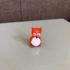 フクロウ　オレンジ　ガラス細工