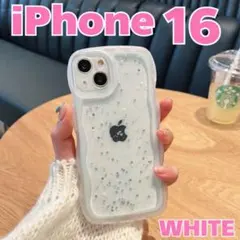 iPhone16ケース スマホケース　クリア 透明　キラキラ星 うねうね