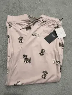 犬柄 ルームウェア パンツ ピンク L