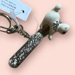 ⭐️新品⭐️ ゴールドベース　バッグクリップ　【白猫】スワロフスキー