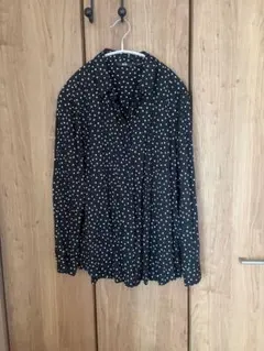 UNIQLO 黒・白ドット 長袖シャツ L