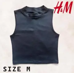 【美品・春夏◎】H&Mノースリーブトップエンボス調ハイネックのサムネイル