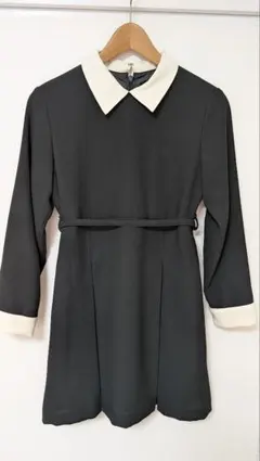 組曲 120-130 フォーマルワンピース 黒 ベルト付 美品 卒園式 入学式