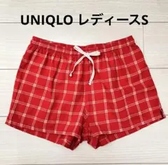 UNIQLO チェック柄 ショートパンツ /ルームウエア/レッド Sサイズのサムネイル