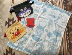 【アンパンマン】ミニフェイスタオル 2枚組 巾着2枚セット