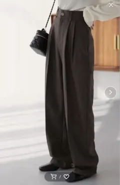 nouvellemoi ハイウエストウールライクカラータックスラックス パンツ