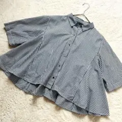 ミズイロインド mizuiroind ストライプ フレアシャツのサムネイル