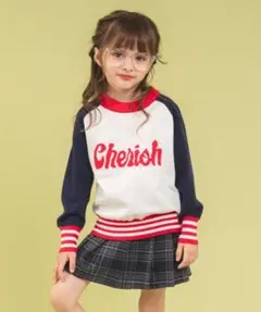 URBAN CHERRY カレッジ風 ロゴ 配色 ニット セーター 150cm