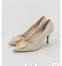 RANDA スクエアモチーフヒールパンプス