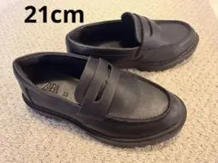 ZARA ブラック ローファー 33（21cm）